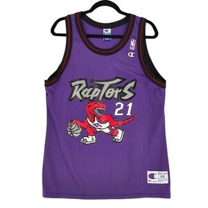 Vintage Champion Men 44 Toronto Raptors Marcus Camby 21 Basketball Jersey 90s
